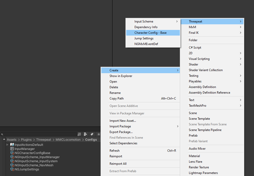 Character config create